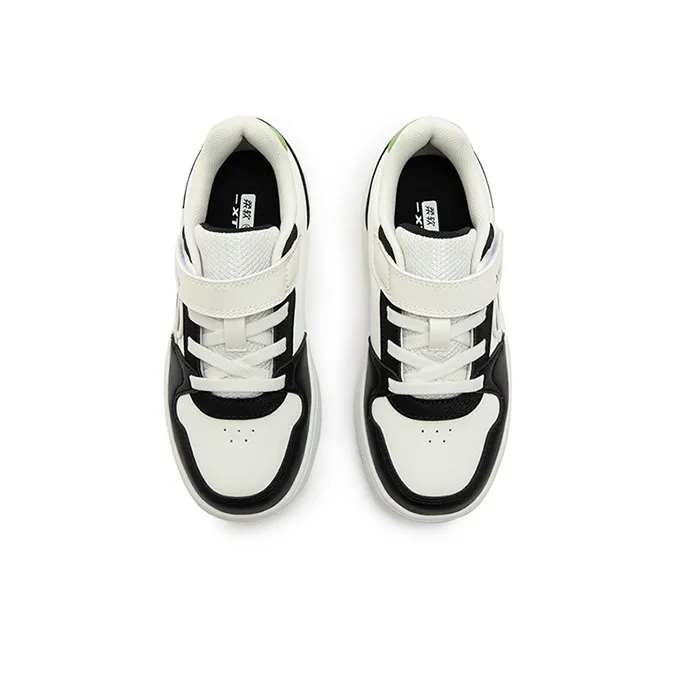 XTEP Non slip Support Low Top Kids' Skateboarding Shoes Sail White Black Kids'-3