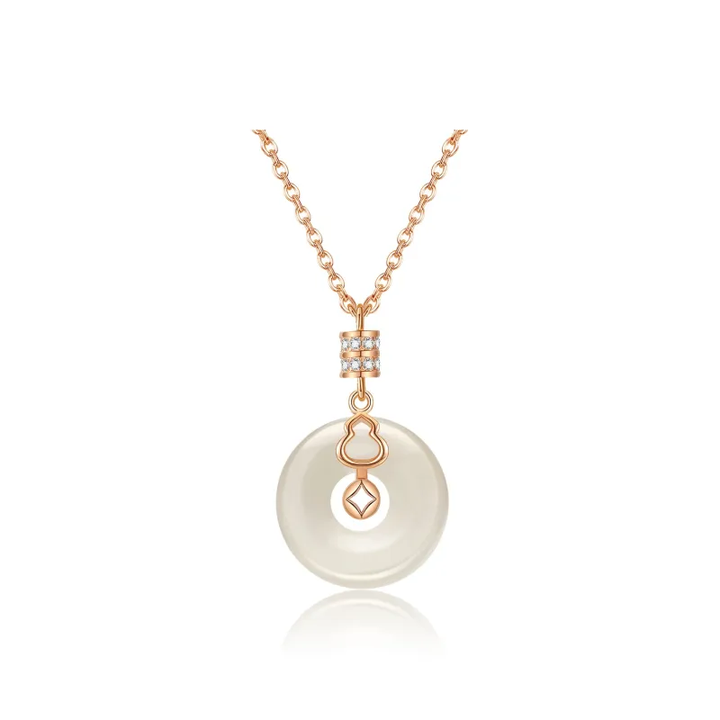MUGONGZI Necklaces Pale Greenish White Jade Women's-1