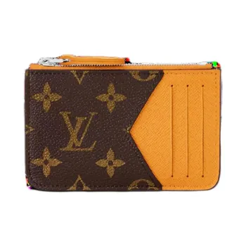 LOUIS VUITTON Romy Coated Canvas Coin Purses Card Holders Men's Sai Feng Yellow