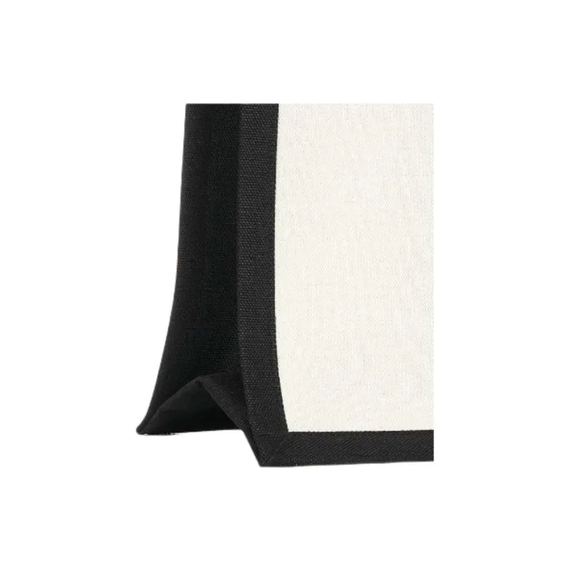 SAINT LAURENT Rive Gauche Canvas With Leather Tote Bag, Shopping Bag, Handbag Men's White-3