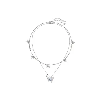 Masw Niche Double Layer Collarbone Chain Necklaces Women's