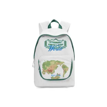 FINITE LOOP Recycled Material Student Backpack Regular Unisex White/Green