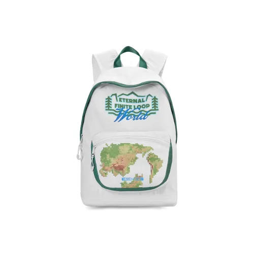 FINITE LOOP Bottle Eco Friendly Cloth Backpack Unisex White