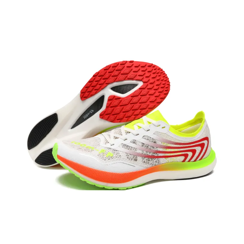 100m F.P Hurricane 3.0 Pro Low Top Training Running Shoes Men's Mismatched Color Red & Yellow Star-4