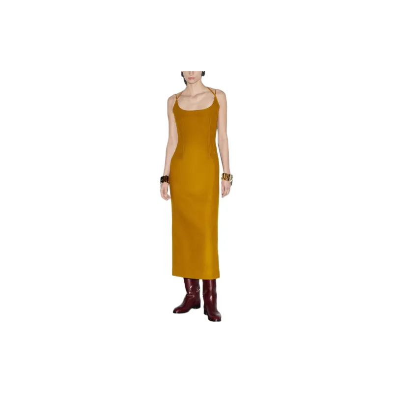 GUCCI Slip Dress Women's Yellow-1
