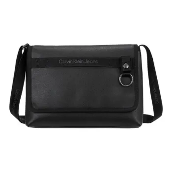 CALVIN KLEIN Polyester Crossbody Bag, Shoulder Bag Medium Size Men's Space Black