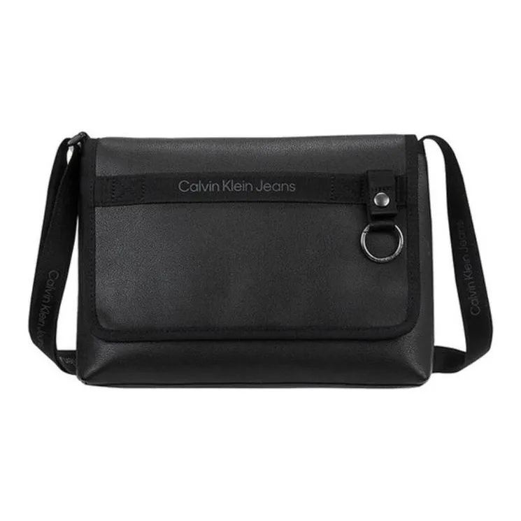 CALVIN KLEIN Polyester Crossbody Bag, Shoulder Bag Medium Size Men's Space Black-0