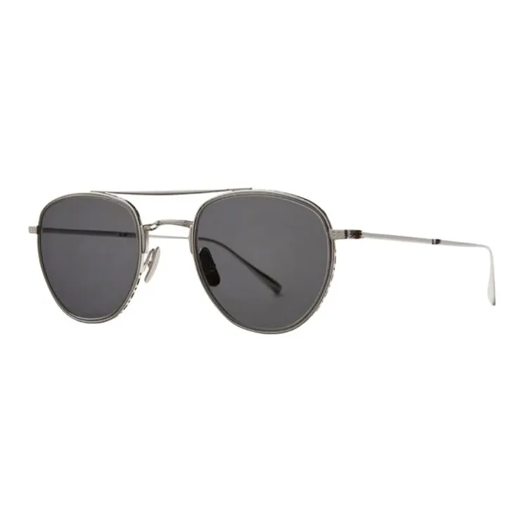 Mr. Leight Titanium Aviator Sunglasses Unisex Silver-0