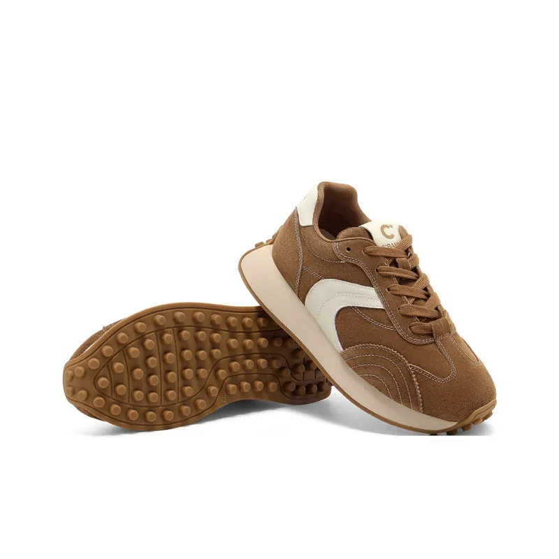 C°BANNER Height Increasing Low Top Skateboard Shoes Women's Brown-3