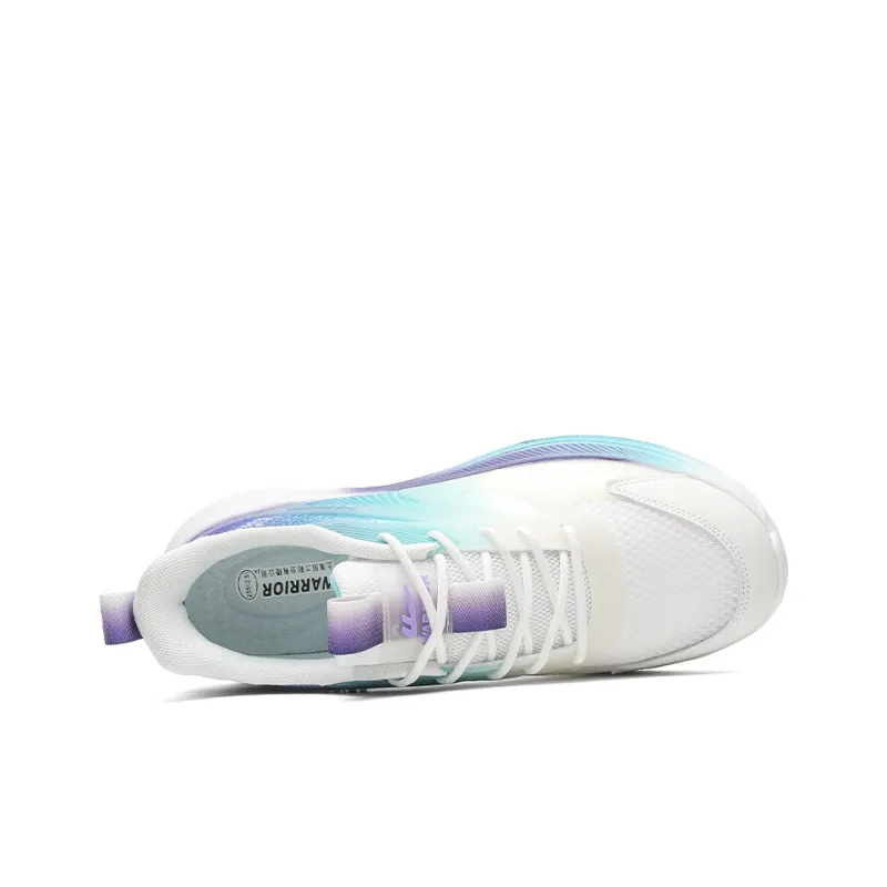 Warrior Anti Slip And Wear Resistant Lightweight Low Top Casual Running Shoes Men's White Blue Purple-3