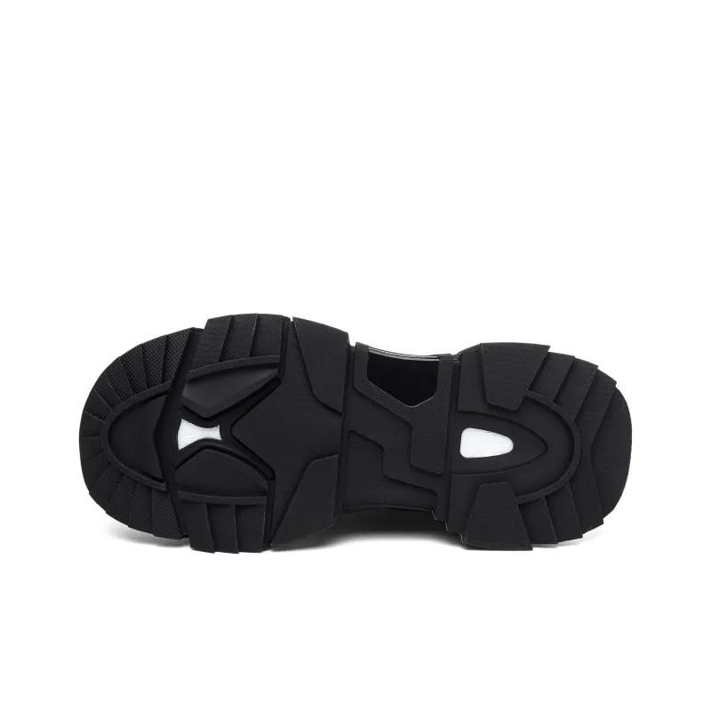 JEEP SPIRIT Anti-Slip Wear-Resistant Impact-Resistant Height Increasing Low-Top Chunky Sneakers Men's Graphite Black-3