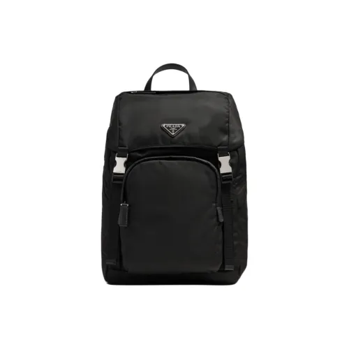 PRADA Recycled Nylon Backpack Unisex Black