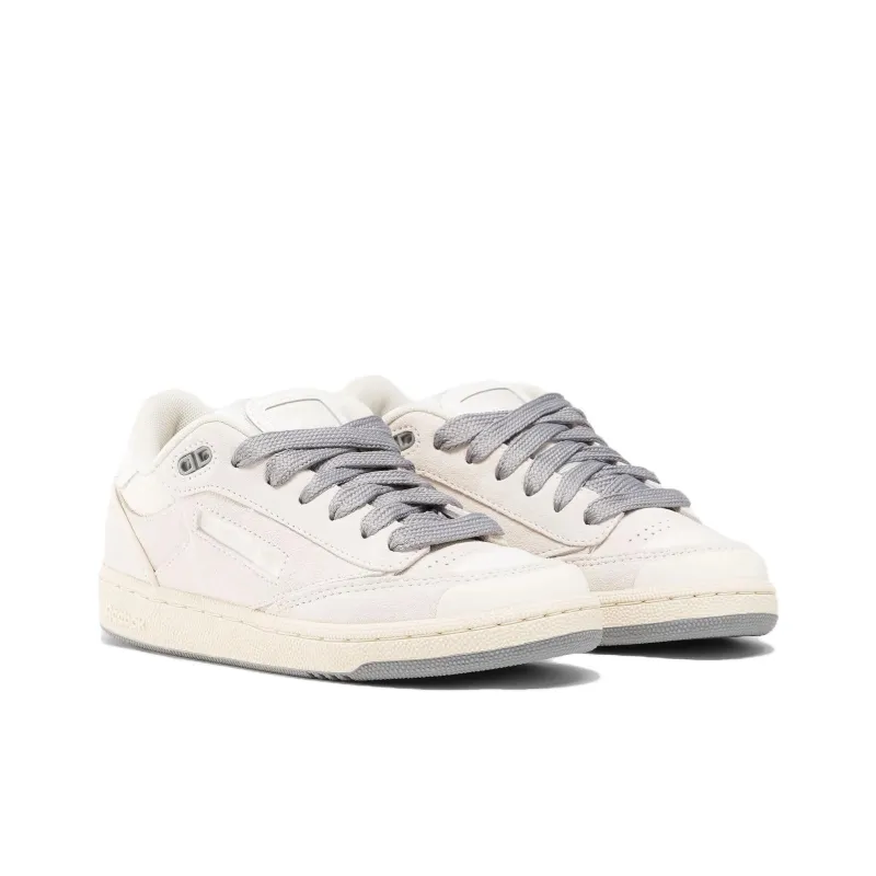 Reebok Club C Anti-Slip Wear-Resistant Low-Top Skateboard Shoes Women's White Gray-2