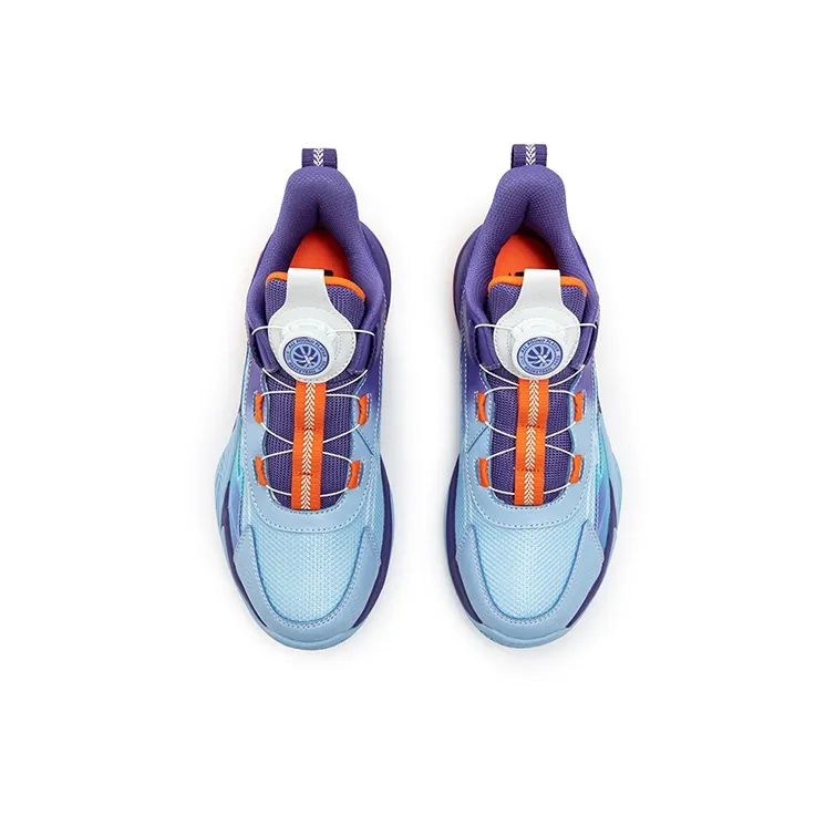 XTEP Anti Slip And Wear Resistant Support Children's Basketball Shoes Ultraviolet Aurora Blue Kids'-3