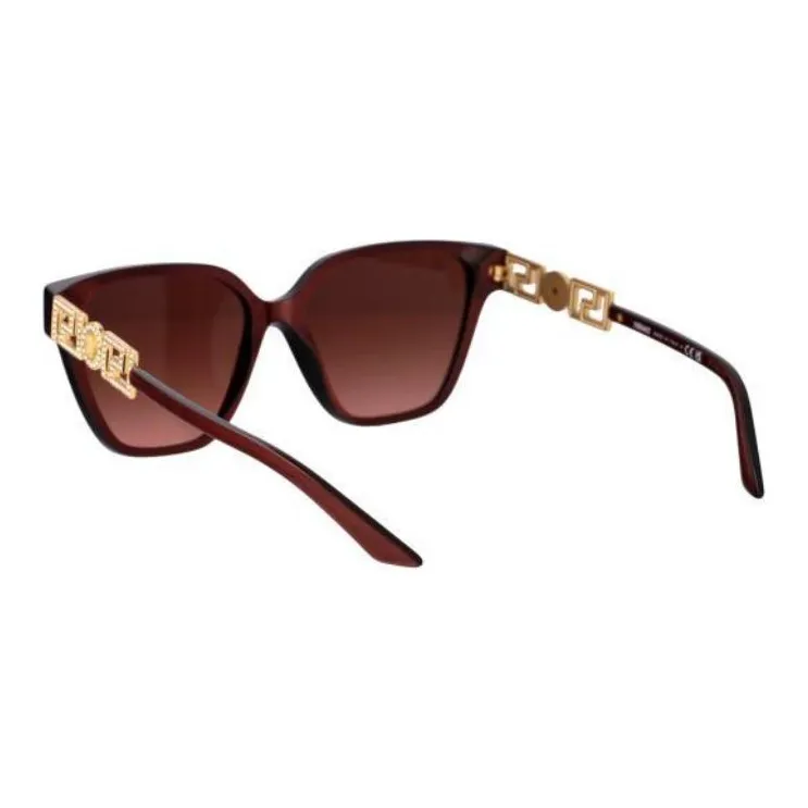 VERSACE Acetate Square Sunglasses Women's Red-3