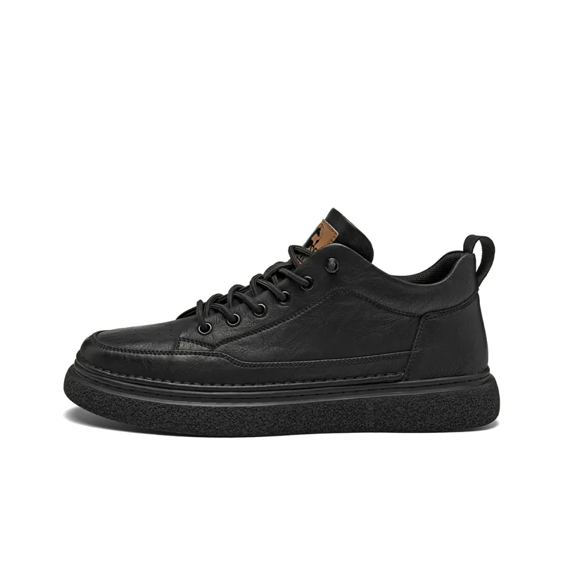 HLA Men's Casual Shoes Men Mid Top Black/Brown-1