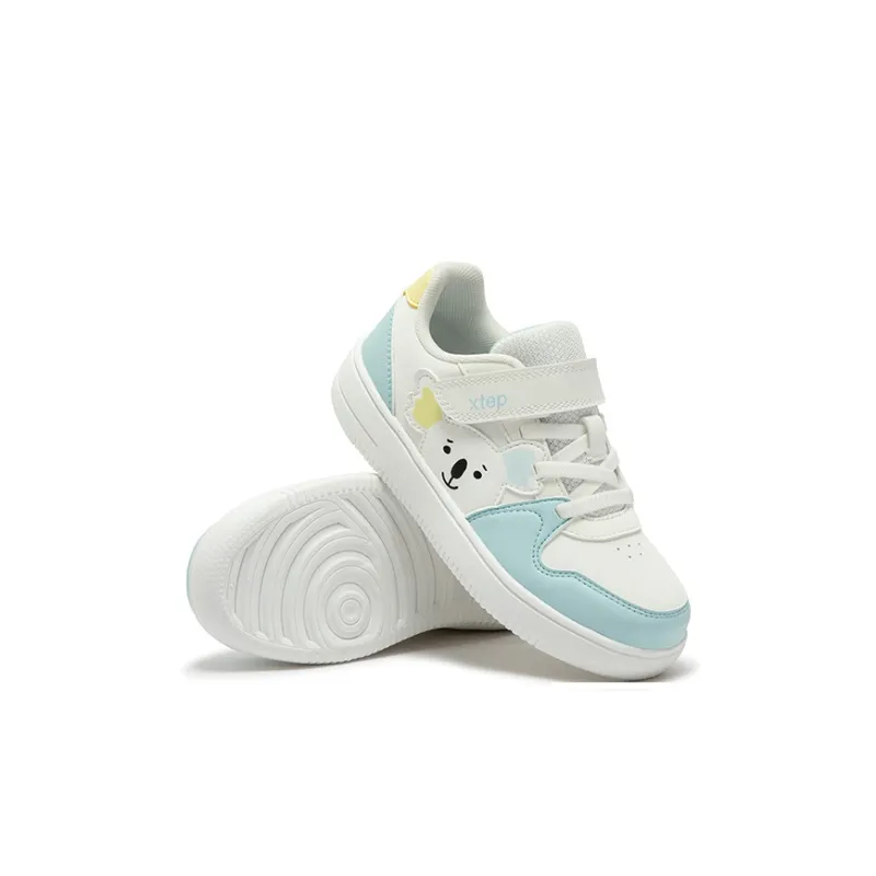 XTEP Non slip Support Low Top Kids' Skateboarding Shoes Sail White Foam Blue 2 Kids'-4