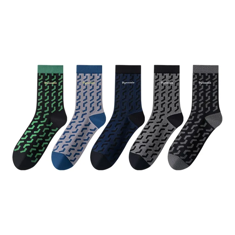 FAIRWHALE Mid Calf Socks Unisex 5 Pack-6