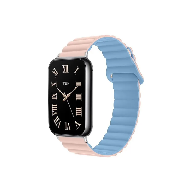 MSSM Watch Band Red Beige Compatibility Silicone Material-8