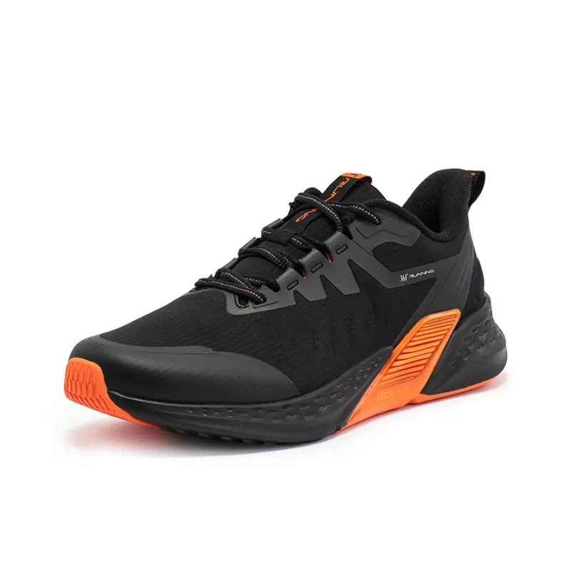 361° Volcano Rainproof Series Running Shoes Men Low Top Obsidian Black/Crimson Orange-1
