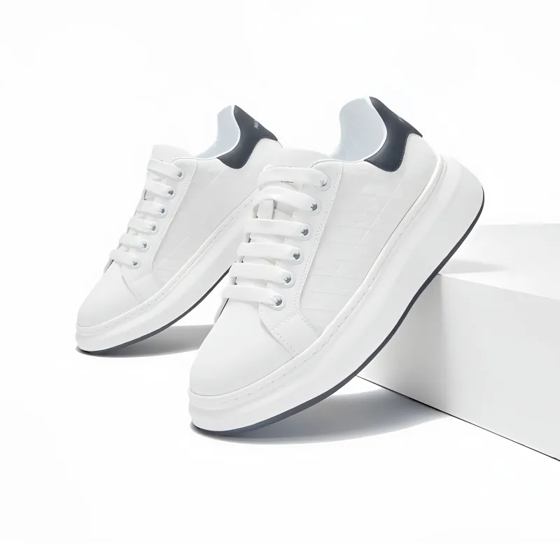 FAIRWHALE White Moonlight Collection Small White Shoes Low Top Skateboard Shoes Men's White Black-3