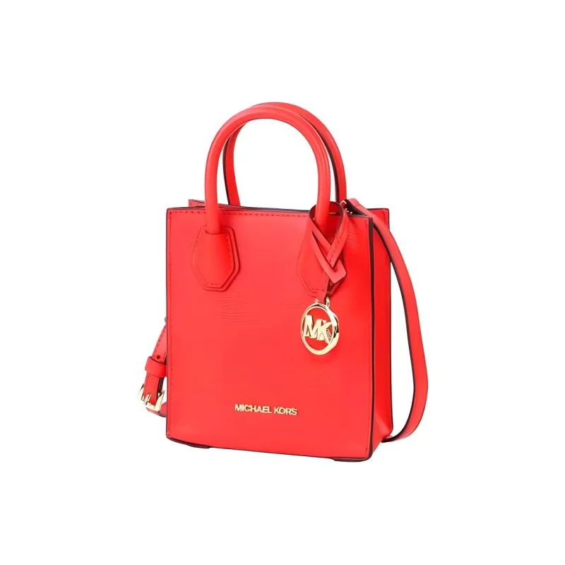 MICHAEL KORS Mercer Leather Tote Bag, Shopping Bag, Handbag, Shoulder Bag Extra Small Women's Sangria Red-4