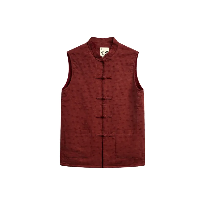 XUANSHENG Vests Men Burgundy-5