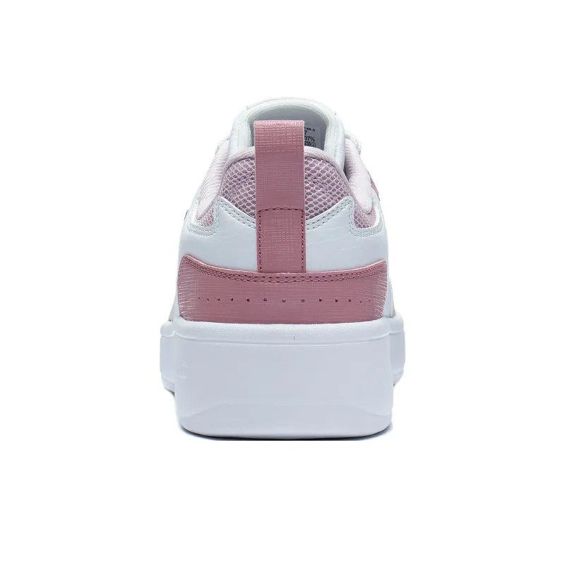 LiNing Spike Years Anti Slip Wear Resistant Breathable Height Increasing Low Top Skateboard Shoes Women's White Pink-5