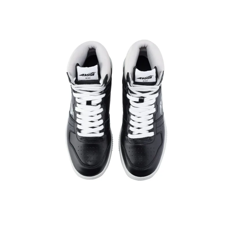 AVIA 830 Series Wear-Resistant High-Top Vintage Basketball Shoes Men's Black White-3