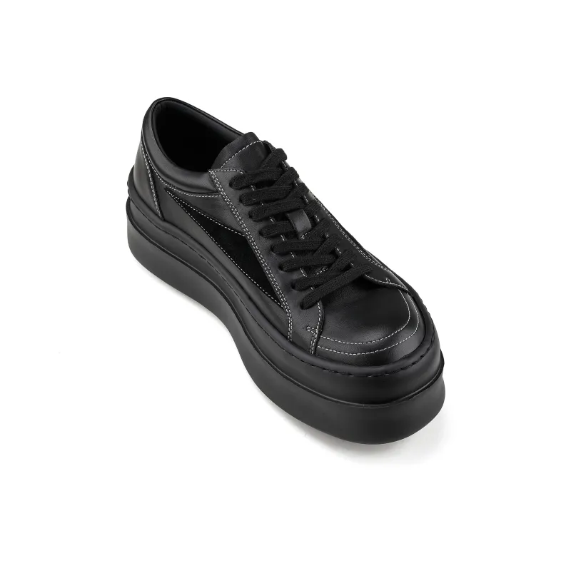HANQIAORIJI The Abyss Series Low Top Skateboard Shoes Unisex Black-1