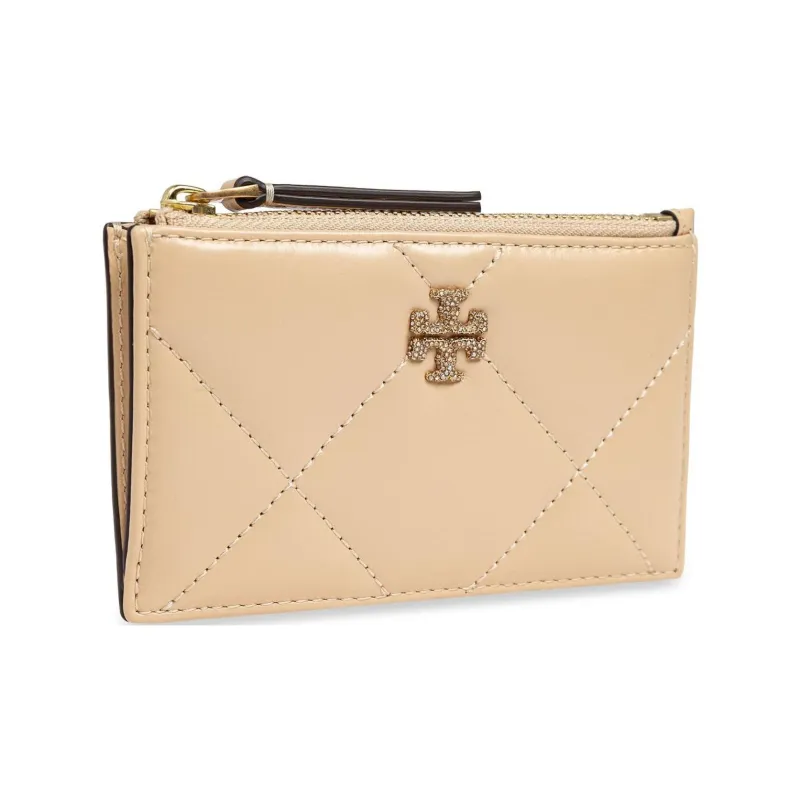 TORY BURCH Kira Calfskin Card Holder Women's Sandy Beige-1