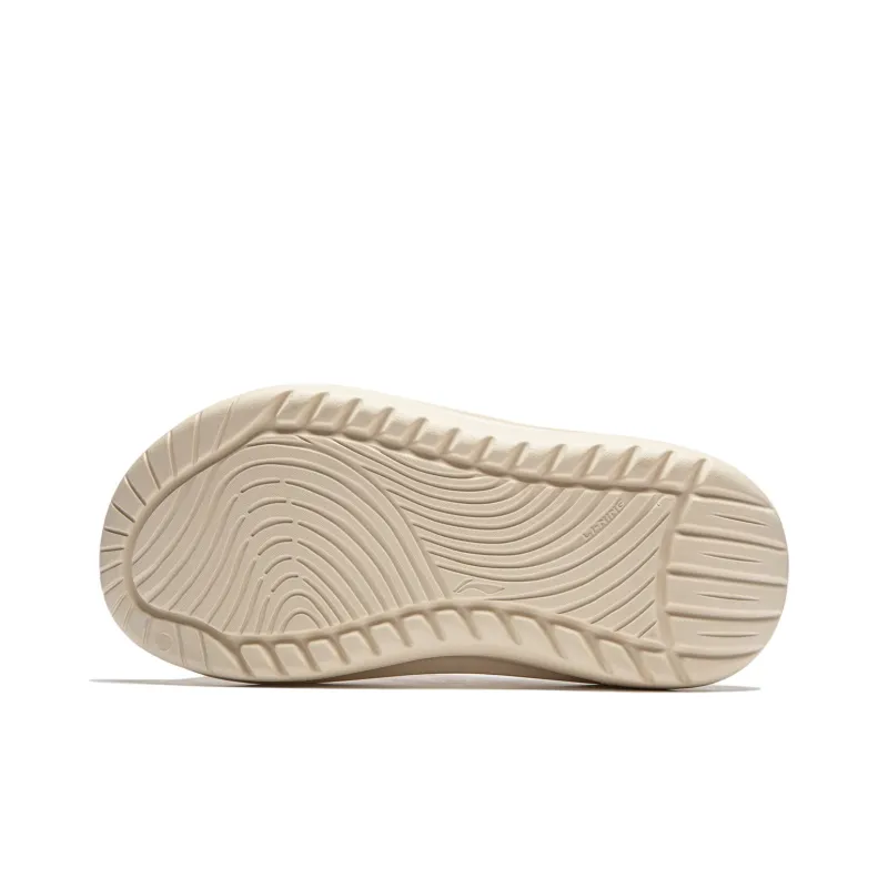 LiNing SOFT SLIPPER Slide Slippers Unisex Rock White Gray-5
