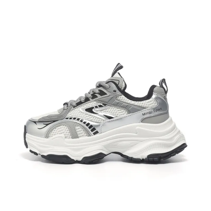 OBWA Low Top Chunky Sneakers Women's Silver-0