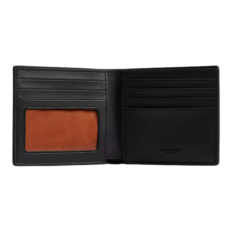 COACH Coated Canvas Wallet Trumpets Men's Black-1