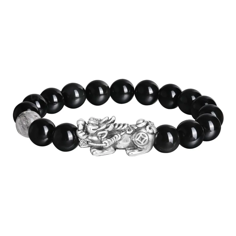 LIANDUO Obsidian Bracelets Men's-0