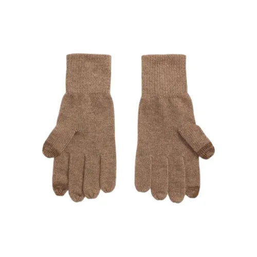 Polo Ralph Lauren Wool Polyester Nylon Knit Gloves Unisex Brown