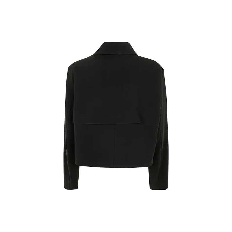 THEORY Admiral Crepe Double Breasted Crop Trench Coat-1