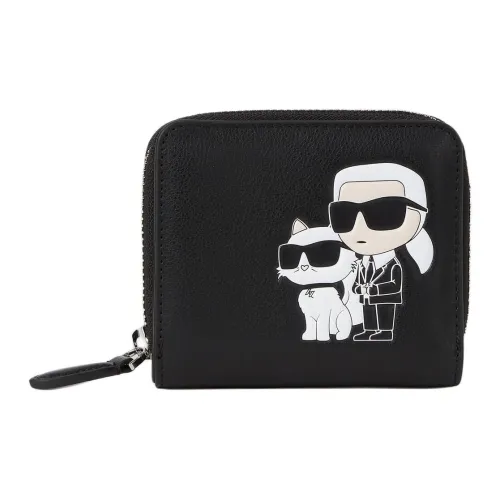 KARL LAGERFELD Cow Leather Wallet Medium Size Men's Black