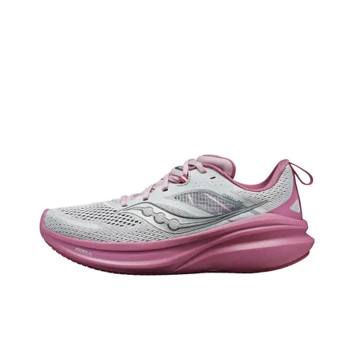 Saucony OMNI 22 Anti-Slip Wear-Resistant Low-Top Casual Running Shoes Women's Pink Gray