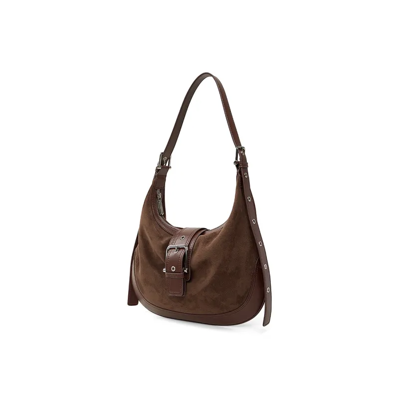 Teenmix Cow Leather Shoulder Bag Tubas Women's Coffee/Caramel-8