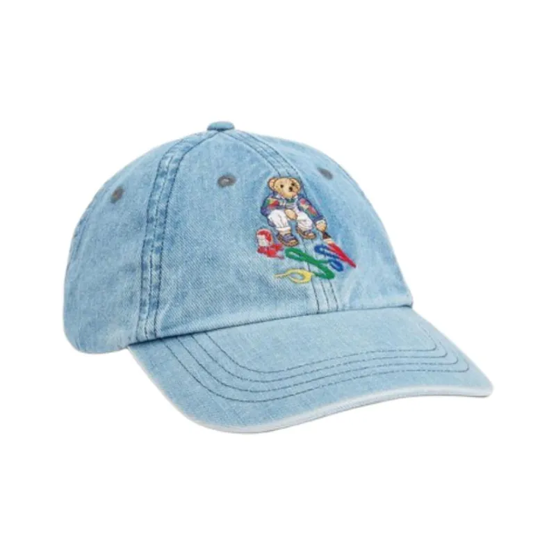 Polo Ralph Lauren Cotton, Cow Leather Baseball Caps Unisex Blue-1