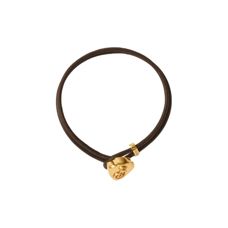 Burberry Lambskin Gold-Plated Metal Bracelets Women's Gold-0