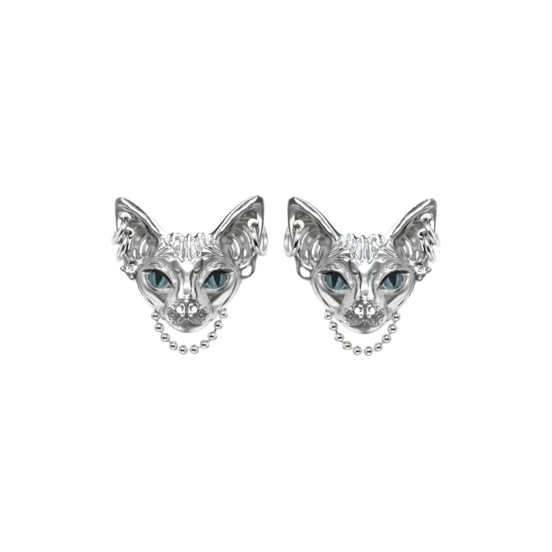 KING OF BLING Alloy Stud Earrings Unisex Year Of The Snake Good Luck-0