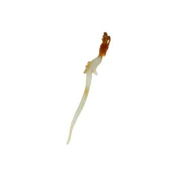 Jade Charm Yao Hetian Jade Hairpin White Jade/Pale Greenish White Jade Women's