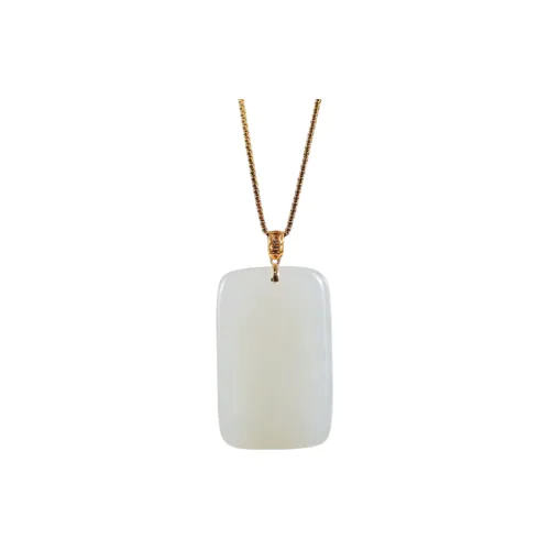 Jing Ruyu Hetian Jade Necklaces Pale Greenish White Jade Women's