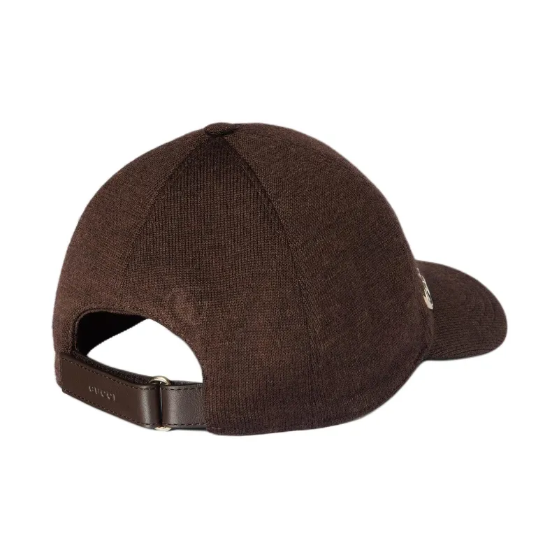 GUCCI Wool Baseball Caps Unisex Brown-2