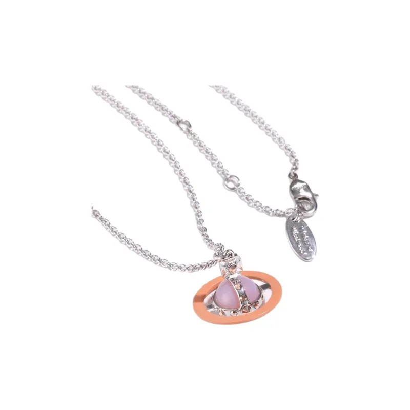 Vivienne Westwood Brass Swarovski Crystal Necklaces Unisex Silver-2
