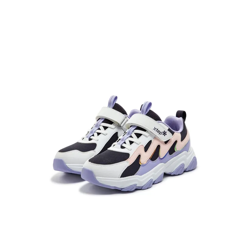 XTEP Kids Lifestyle Shoes Specialized White/Dark Grey Purple/Taro Purple Kids'-1