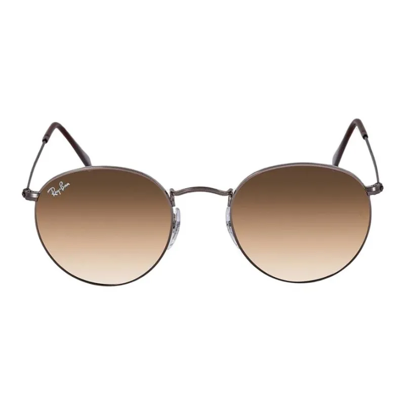 RayBan Metal Round Sunglasses Men's Brown-1