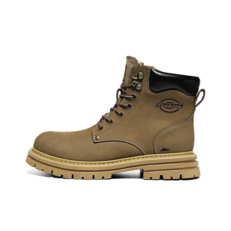 Kuding Martin Boots Unisex Black/Gold/Khaki-11